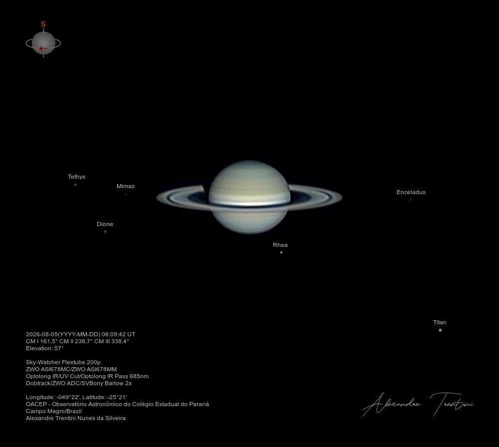 APOD: 2026 August 11 – Six Moons of Saturn