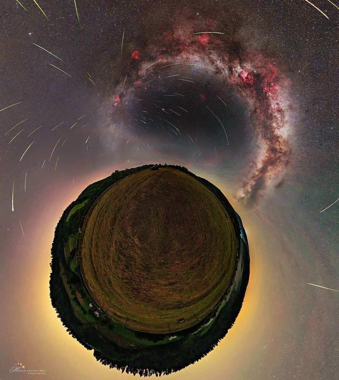 APOD: 2026 August 12 – Perseids over a Little Planet