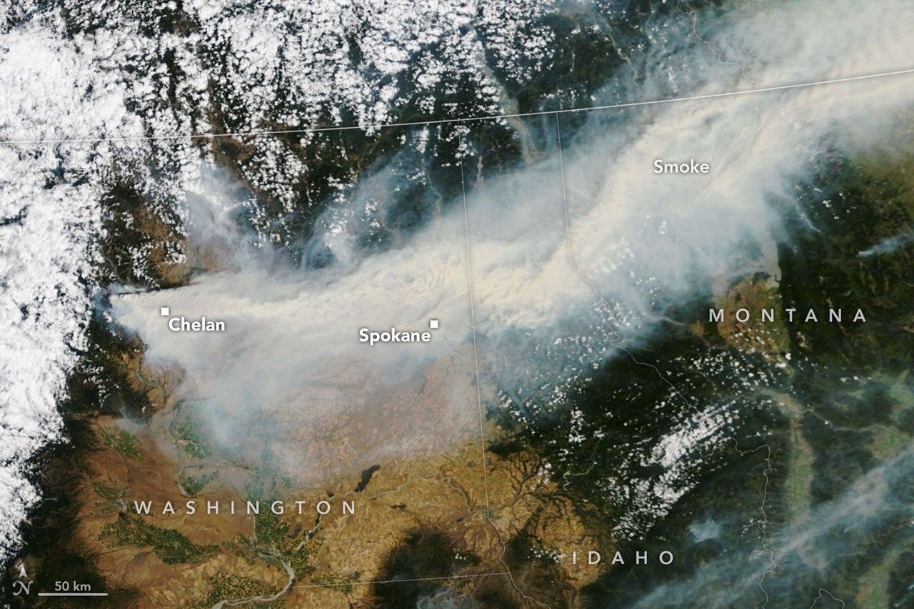 Smoke Streams Across Eastern Washington