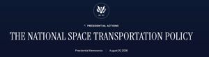 White House Releases New Space Transportation Policy