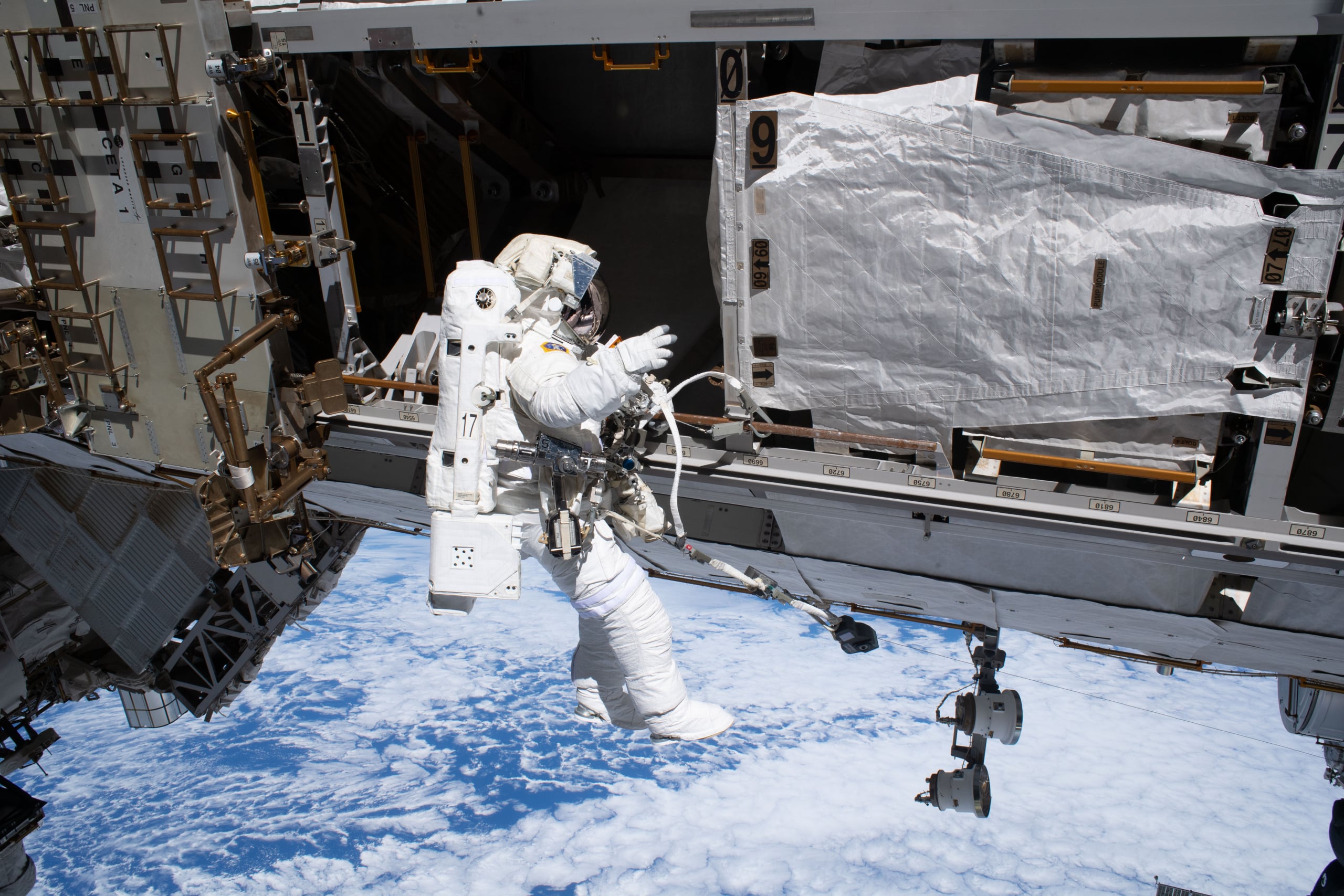 Soyuz MS-28 departs the ISS, three spacewalks install upgrades to solar arrays and antennae
